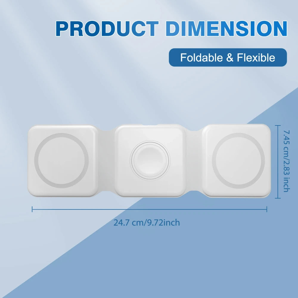 Foldable Triple Device Wireless Charger